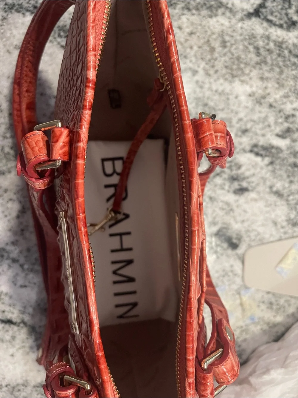 Brahmin Satchel Handbag - Burnt Orange
